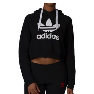 ADIDAS TREFOIL CROP HOODIE
